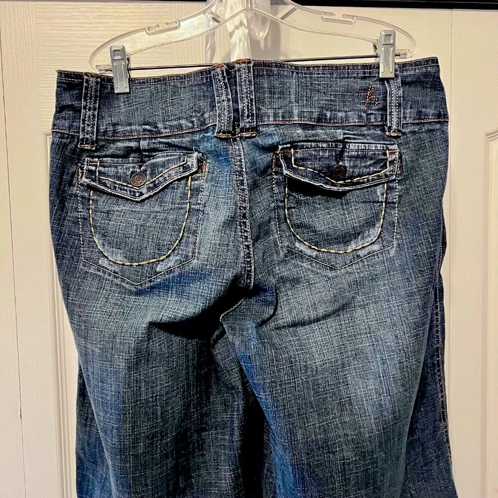 Hydraulic Long Low Mid Jean/Denim Shorts/Capris-Size 11-12 Jrs. Distressed-Comfy